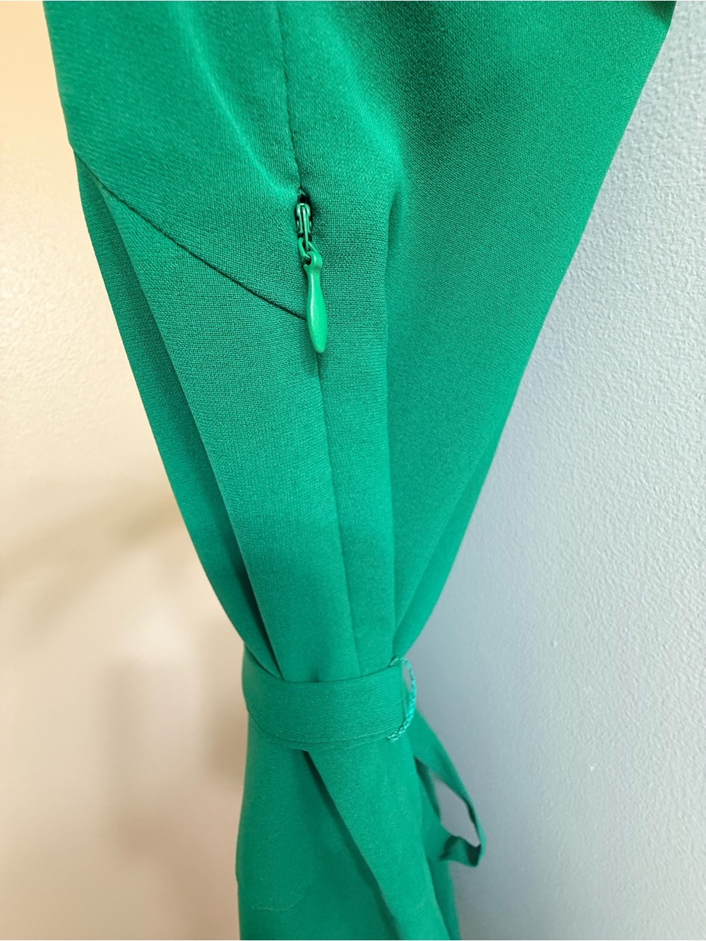 Esley Kelly Green Sleeveless V-Neck Dress with Embroidered Trim Size S - Picture 7 of 11